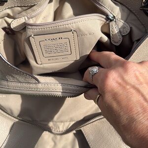 Coach Tan Leather Shoulder Bag with Timeless Design . Like new inside and out.